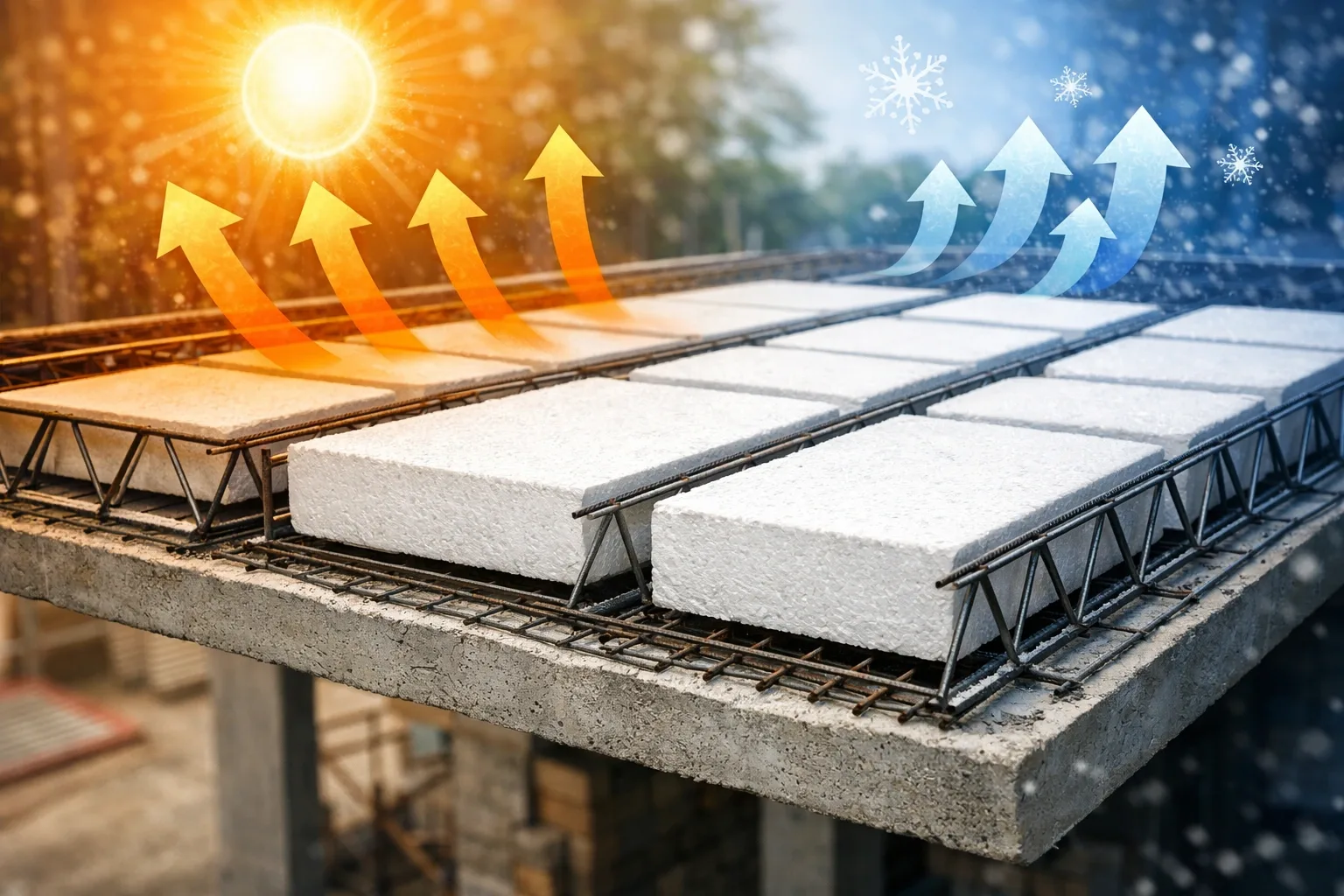Laje treliçada com EPS para conforto térmico na construção civil